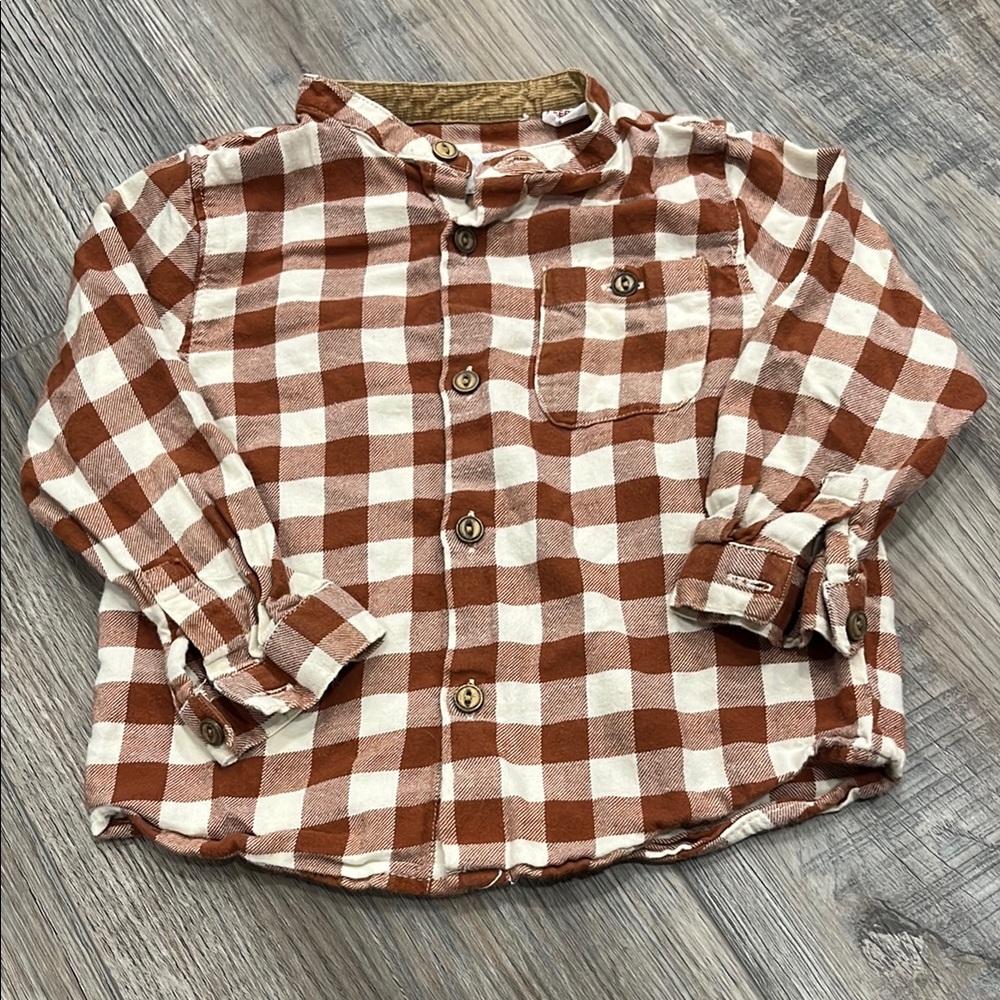 Zara Plaid Button Down Shirt